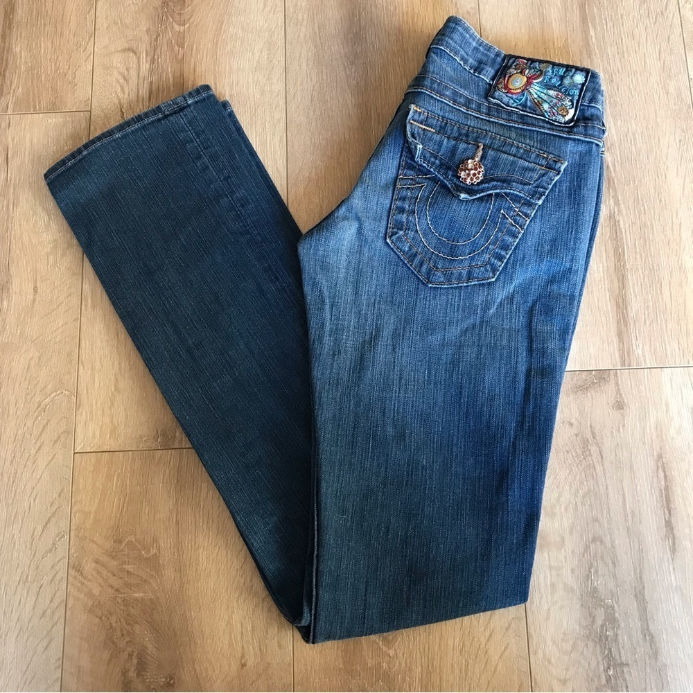 True Religion Jeans Blingy buttons amber rhinestones Y2K